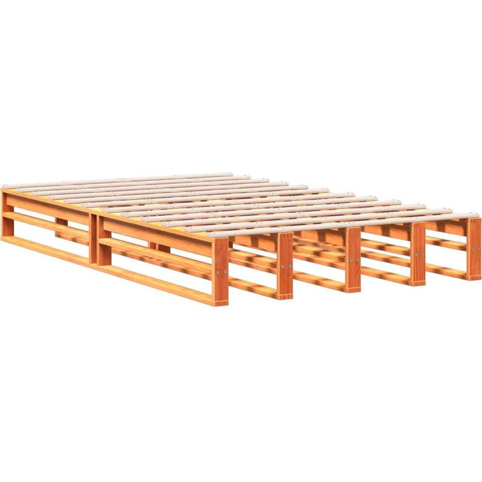 VidaXL, Bett, Massivholzbett Regal Palettenbett Holzbett Bett ohne Matratze 135x190cm (135 x 190 cm)