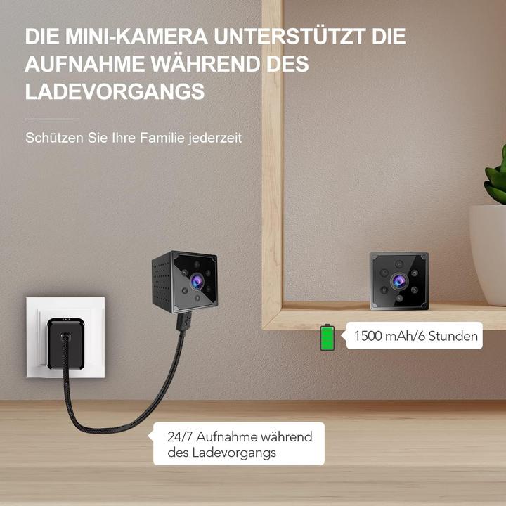 Actual product image Aobocam Mini-Überwachungskamera Q15 (1920 x 1080 Pixels, 3840 x 2160 pixels)