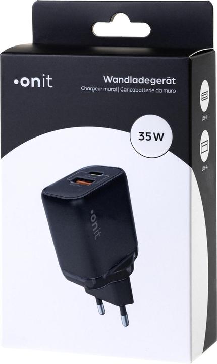 Produktbild Onit USB-Wandladegerät Dual 1C1A 35 W GaN Schwarz (35 W)