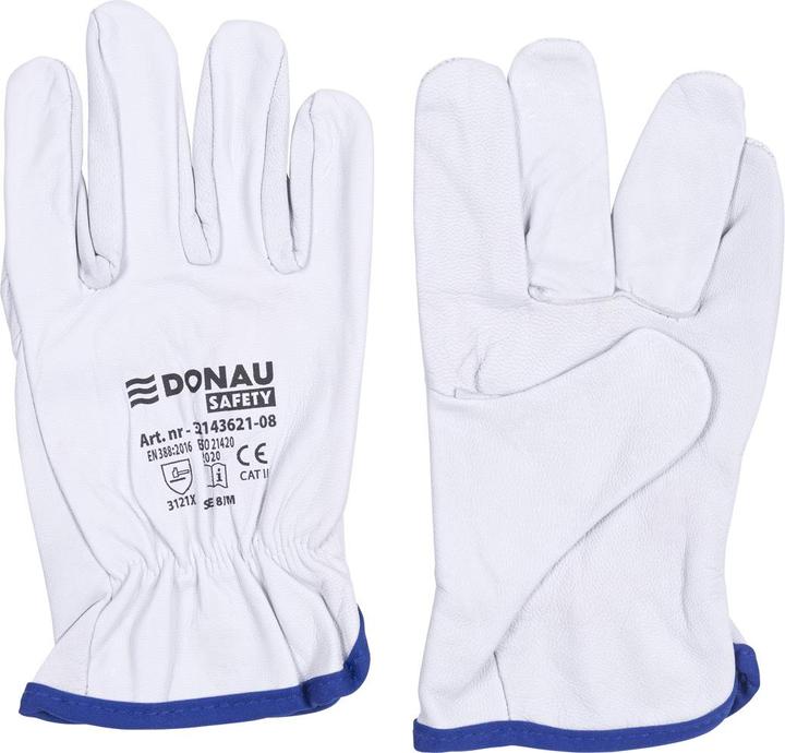 Produktbild Donau Safety Arbeitshandschuhe, Ziegenleder, Grösse 8/M, weiss (8, M)