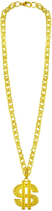 Produktbild Widmann DOLLAR KETTE hochwertige Kette & Anhänger 70 cm.