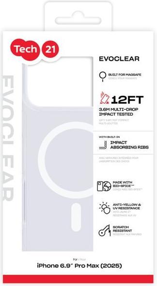 Produktbild tech21 EvoClear Case MagSafe for iPhone 17 Pro Max Clear (Apple iPhone 17 Pro Max)
