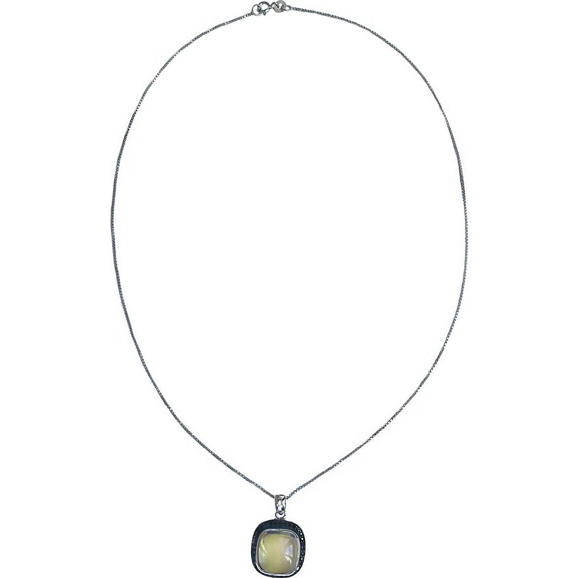 Xen, Halsschmuck, Anhänger mit Kette Citrin Cushion-Cabochon 45 cm 925 Silber, (925 Sterling Silber, 45 cm)