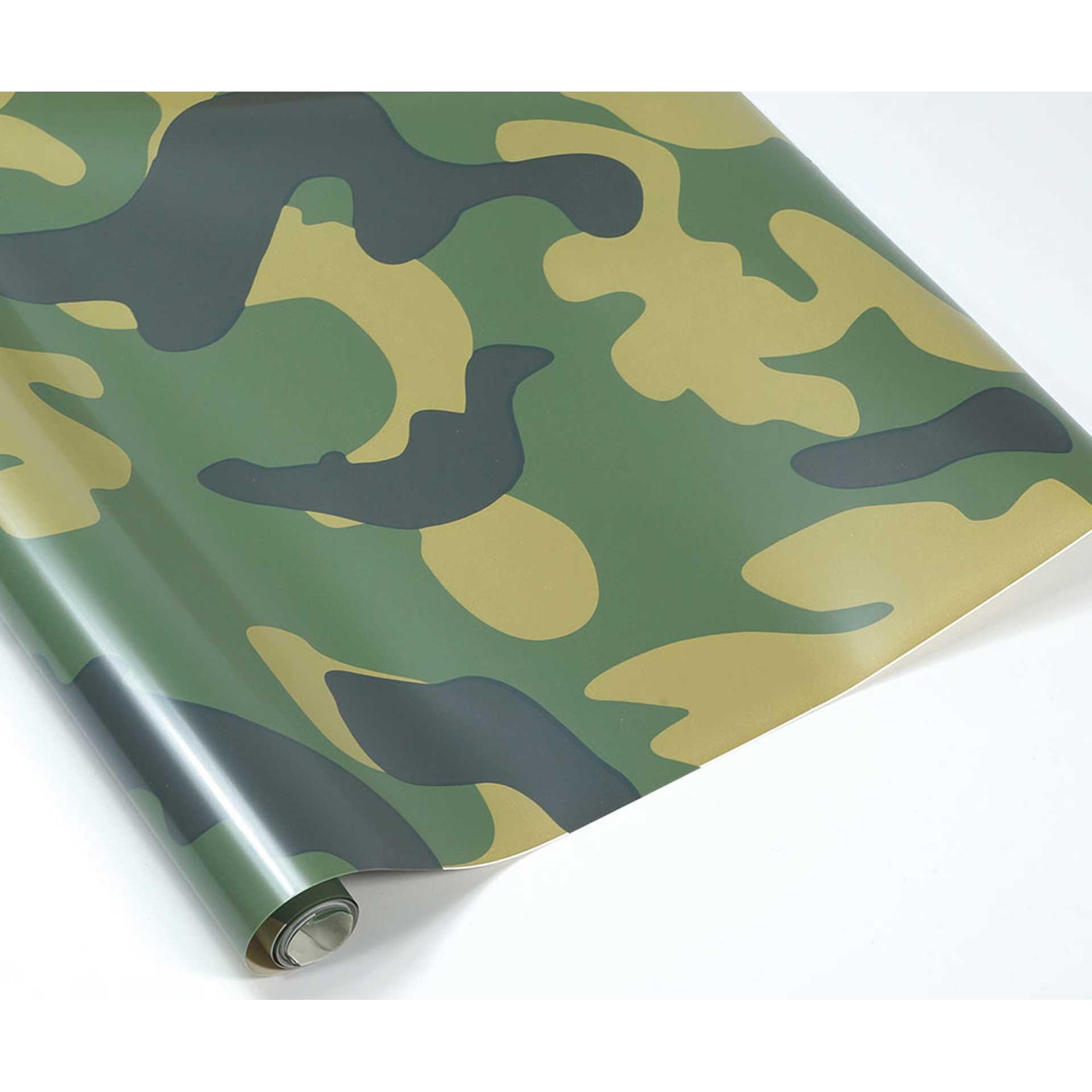 Planet-Hobby Bügelfolie Camouflage Grün 2 Meter