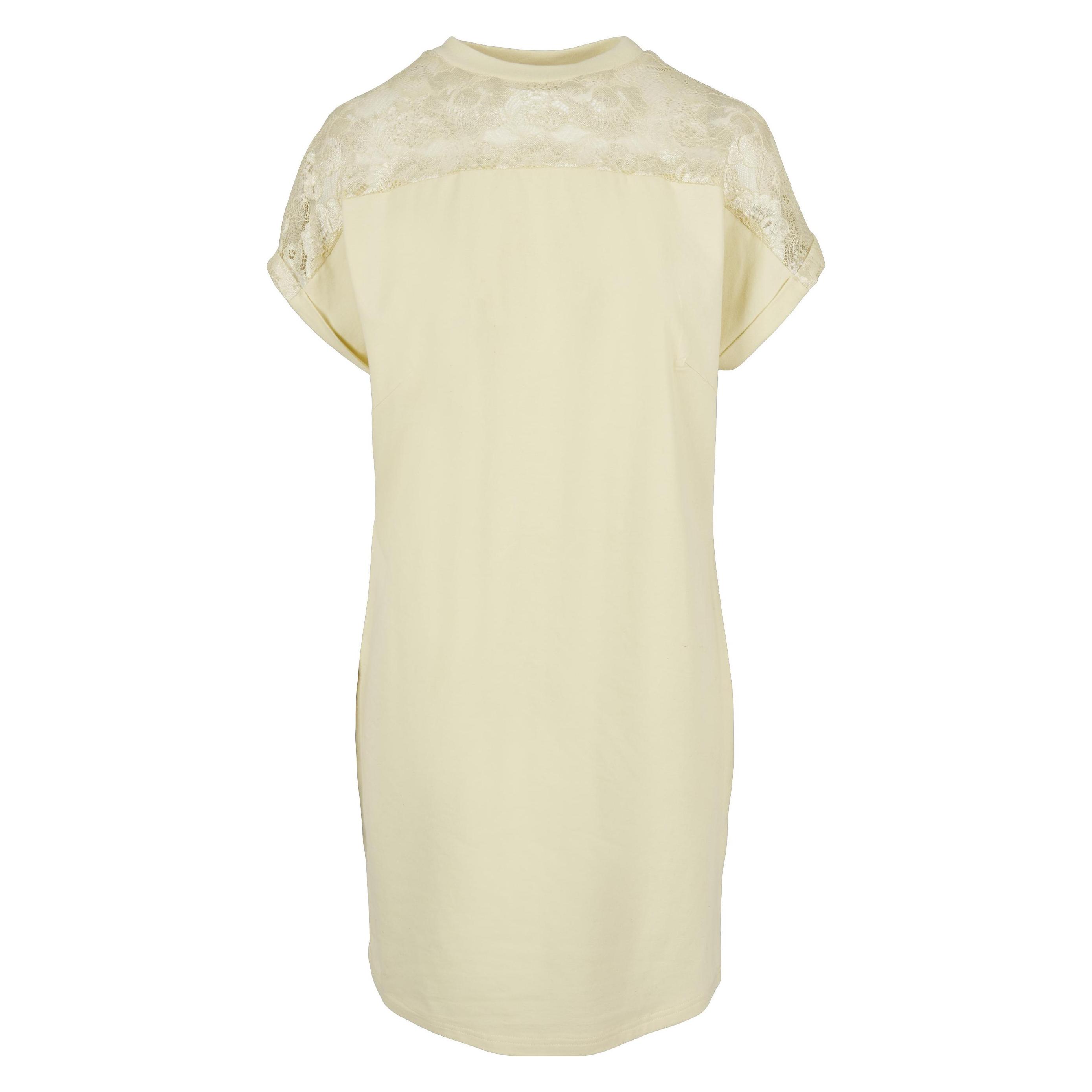 Urban Classics, Damen, Kleider, Ladies Lace Tee Dress, Gelb, (M)
