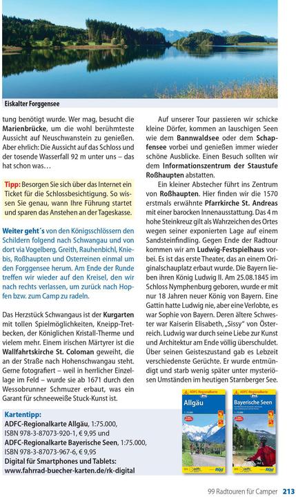 Valeurs nutritives et ingrédients Die 99 schönsten Radtouren für Camper in Deutschland (Allemand, BVA BikeMedia GmbH, 2021)