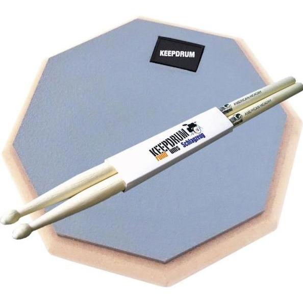 keepdrum DP-GY8 Practice Pad Grau 8 Zoll mit Sticks, Zubehör Instrumente, Grau