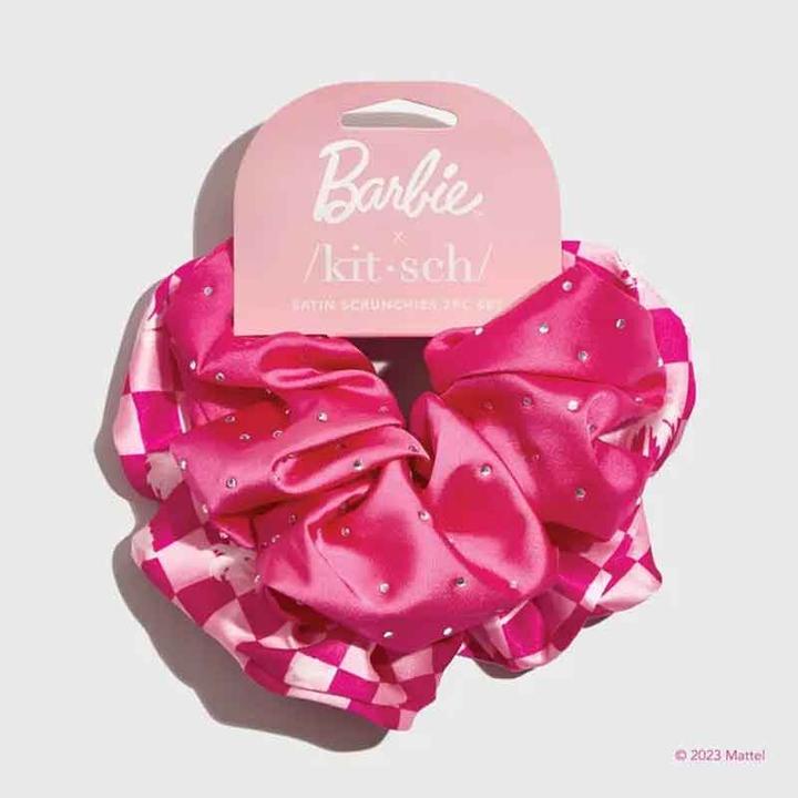 Image du produit Kitsch Barbie Satin Chouchou Set de 2 pièces (Set d'élastiques pour cheveux)