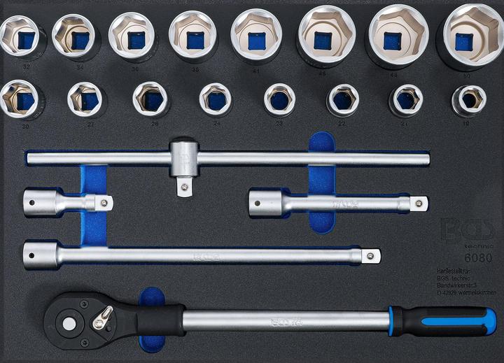 Actual product image BGS Tool Tray 3/3: Socket Set 20 mm (3/4") Drive 21 pcs.