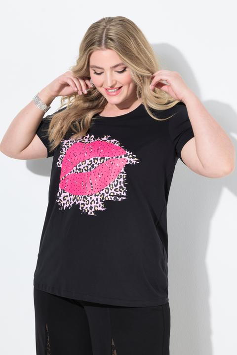 Immagine prodotto Miamoda T-shirt dal taglio comodo con design con bacio e brillantini (50)