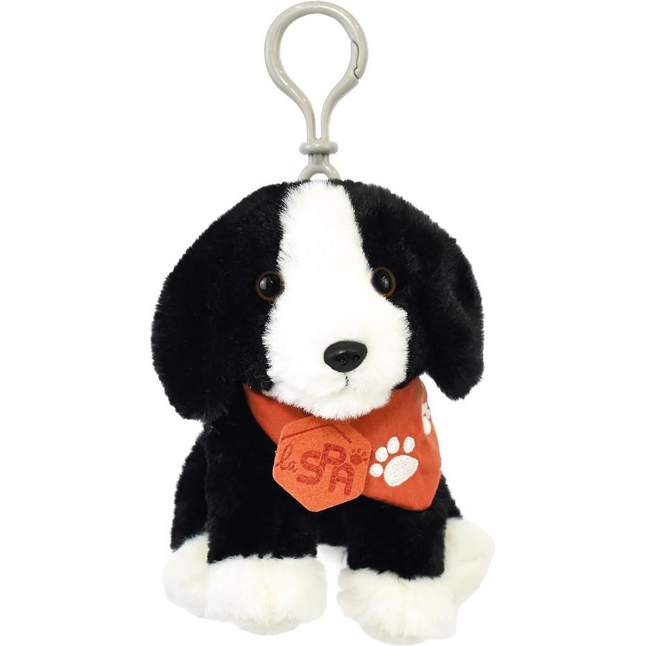 Doudou et Compagnie, Herren, Schlüsselanhänger, Schlüsselanhänger Hund schwarz-weiss, 13cm (MQ6) **, Schwarz
