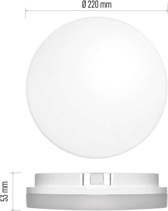Actual product image Emos LED ceiling light TORI, round, white 15W warm w., IP54 (1500 lm)