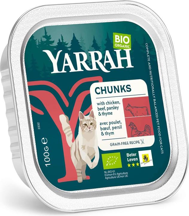 Yarrah BIO aliments humides pour boeuf et poulet (Senior, Adulte, Junior, 1 pcs, 100 g)