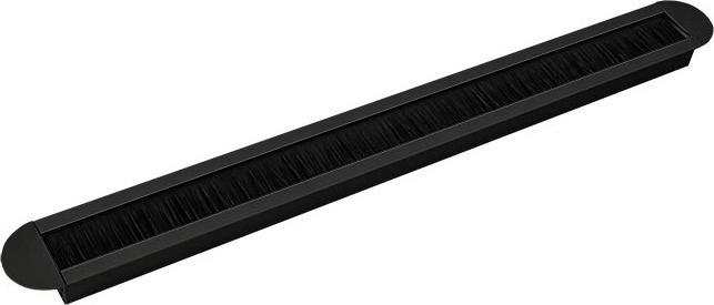 Produktbild TecLines TKB003 Tisch Kabeldurchlass abgerundet mit Bürstendichtung, schwarz (Kabeldurchlass)