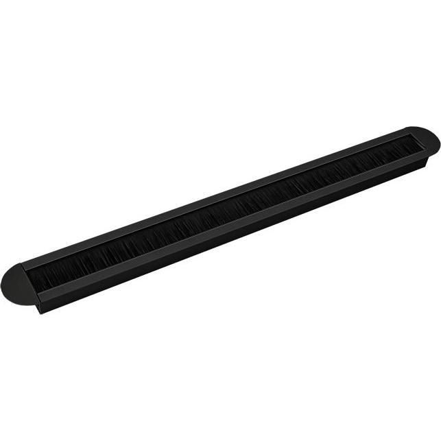 TecLines, Kabelschutz + Kabelführung, TKB003 Tisch Kabeldurchlass abgerundet mit Bürstendichtung, schwarz (Kabeldurchlas...