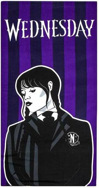 Image du produit Wednesday Strandbadetuch Schwarz 70 x 140 cm (140 x 70 cm)