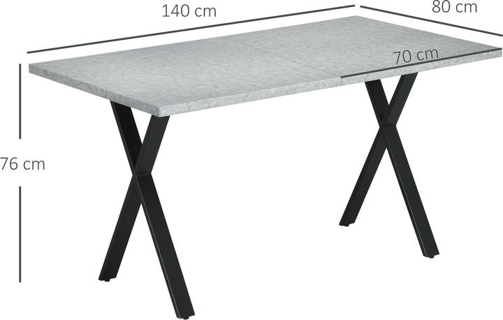 Actual product image Homcom Dining table with steel legs (140 x 80 x 76 cm)