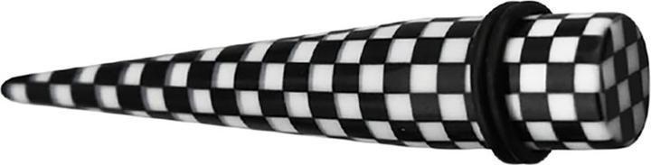 Produktbild Star Piercing Expander Karo schwarz und weiss (Kunststoff, ohne Messing)