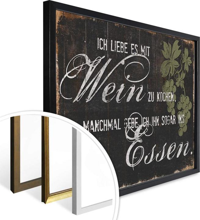 Image du produit Trenddeko J'aime cuisiner avec du vin (40 x 30 cm)