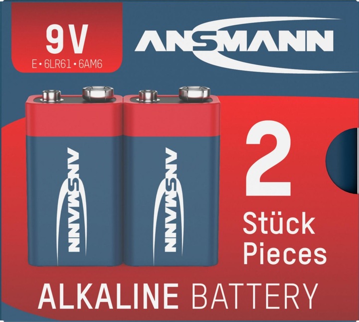 Actual product image Ansmann 9 V block battery alkaline manganese (2 pcs., 9V Block, 550 mAh)