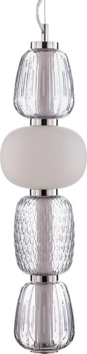 Actual product image Lucande LED-Hängeleuchte Fedra, Glas, grau/weiss, Ø 17 cm (4440 lm)