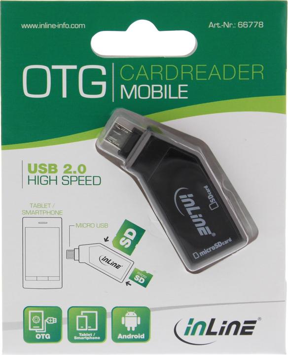 Actual product image InLine OTG Mobile Card Reader (USB 2.0)