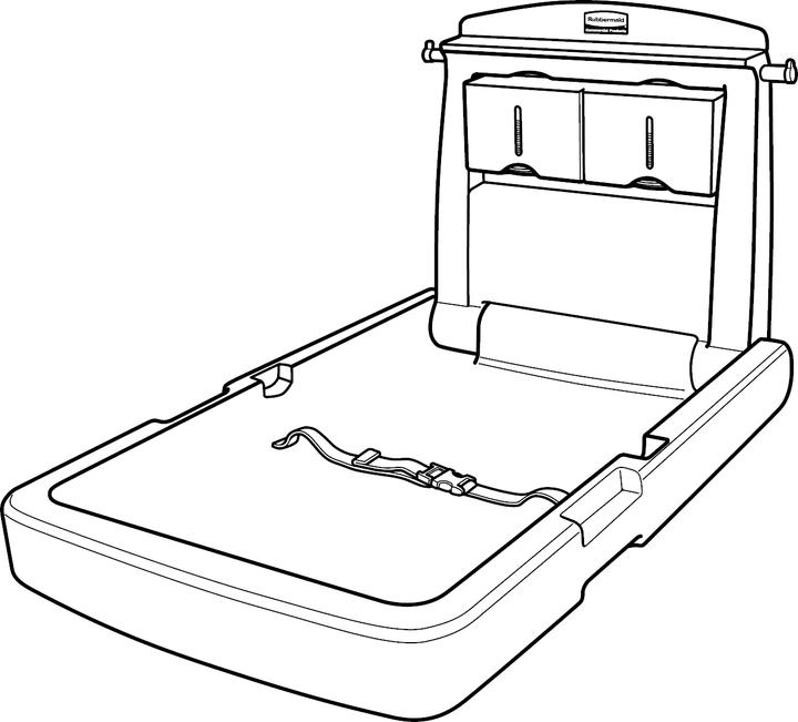Actual product image Rubbermaid Baby changing station FG781988LPLAT vertical