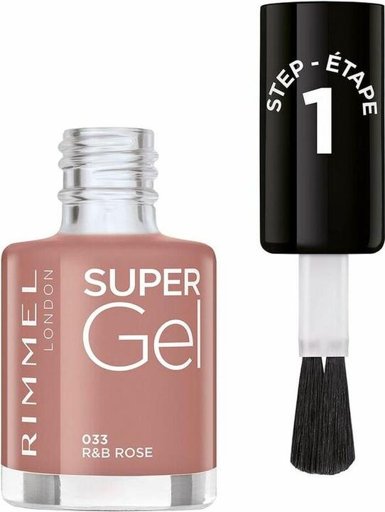 Actual product image Rimmel London RIMMEL Super Gel Nail Polish No. 033 R&B Rose 12ml (B rose, R&amp, Gel-Effect Nail Polish)