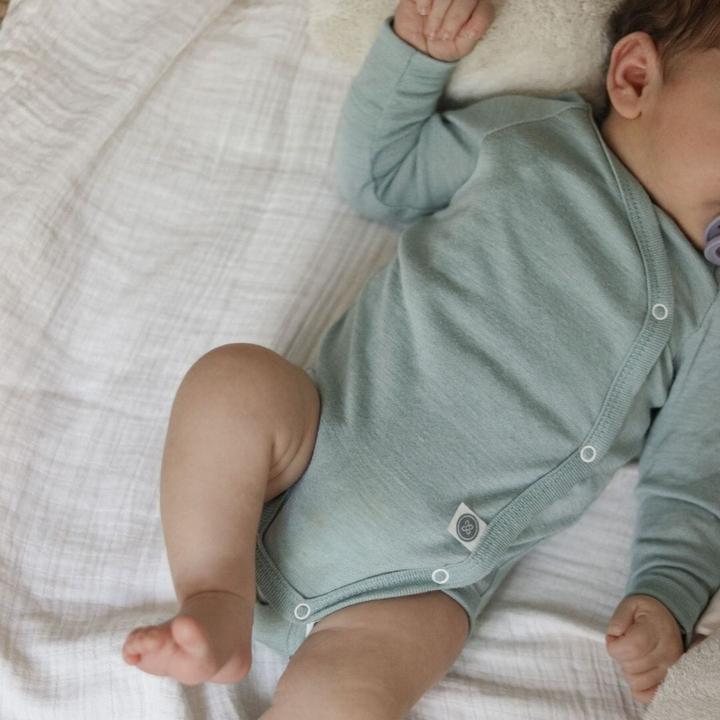 Actual product image Emma & noah Wolle-Seide Langarm-Wickelbody (50, 56)