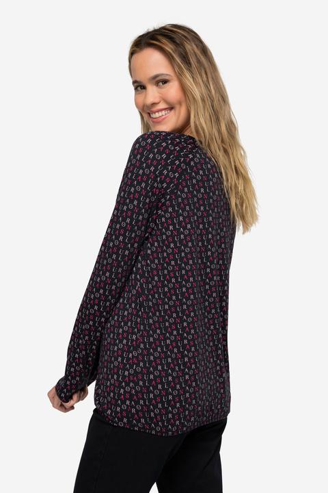 Produktbild Laurasøn T-Shirt, allover Print, Rundhals, Langarm, OEKO-TEX (L)