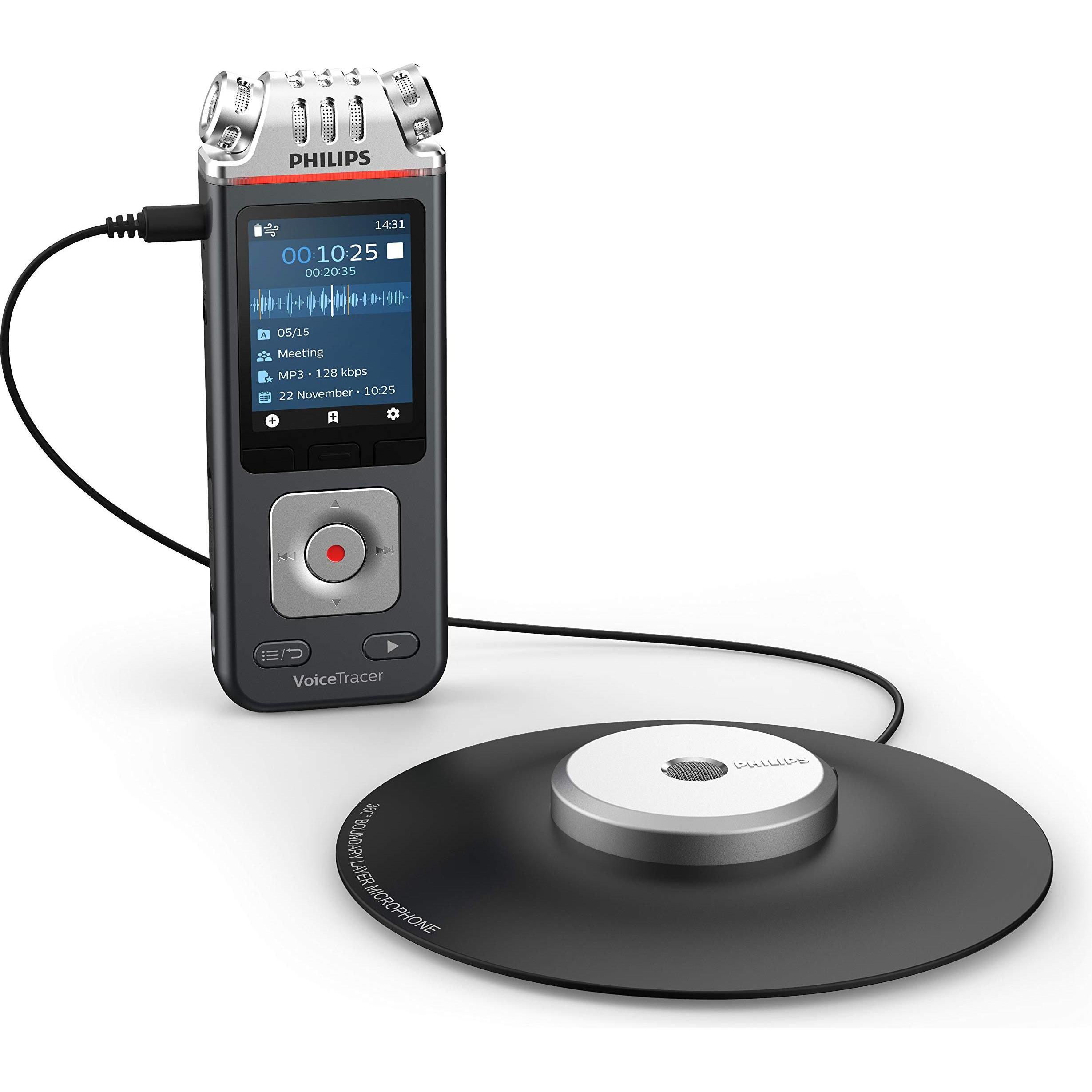 Philips Digital Voice Tracer DVT8110 (8 GB), Diktiergerät, Grau