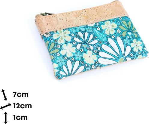 Produktbild MB Cork Schickes Mini-Portemonnaie aus bedrucktem Kork mit zwei Reissverschlussfächern