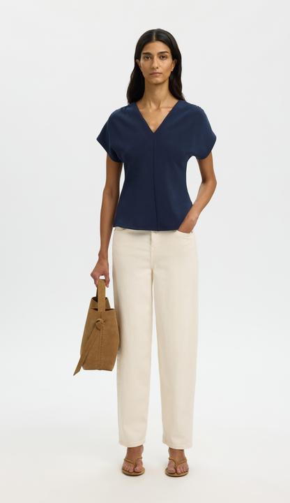 Immagine prodotto Selected Slftenny Ss V-Neck Gathered Top Noos (S)