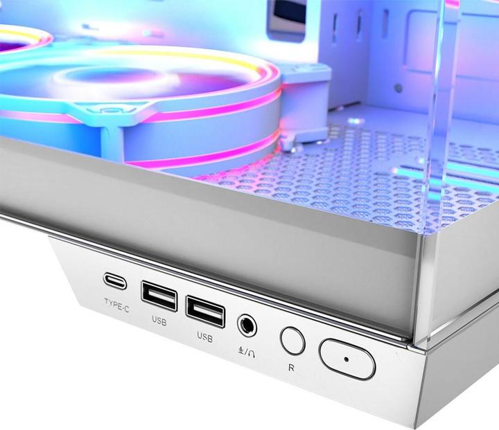 Produktbild Modecom Obudowa Volcano Panorama Apex ARGB 3F biała (AT-PANORAMA-3F-ARGB-20-000000-0002) (ATX, ITX, mATX, Mini-ITX)