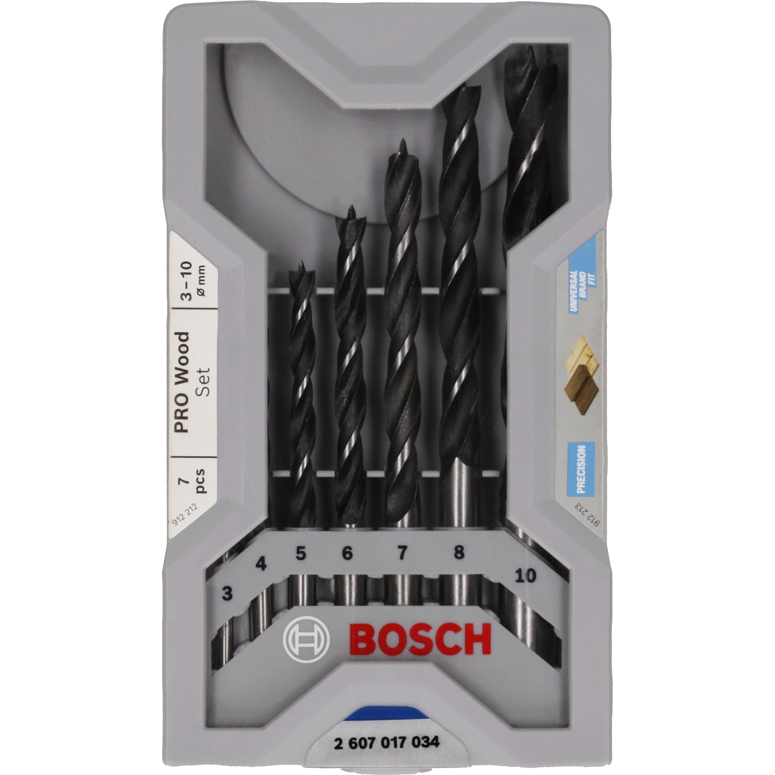 Thumbnail - Bosch Professional Zubehör, Bohrereinsatz, PRO Wood Holzspiralbohrer-Set. 7-tlg. (8 mm, 10 mm, 4 mm, 3 mm, 5 mm, 6 mm, 7...