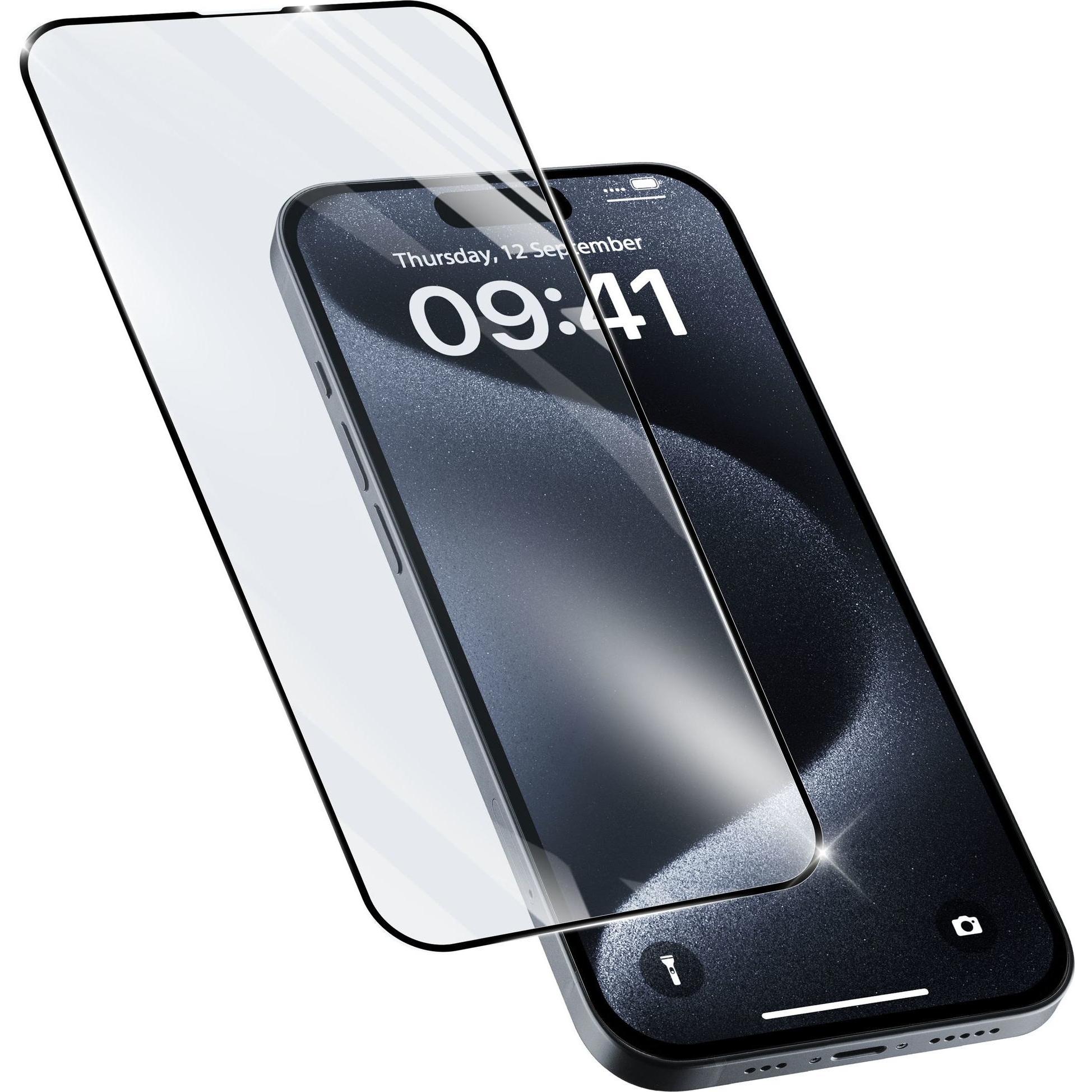 Cellularline Glass Capsule iPh 15/15 Pro Vetro protettivo trasparente per iPhone 15 e 15 Pro (1 pz., Apple iPhone 15, Apple iPhone 15 Pro), Pellicola 