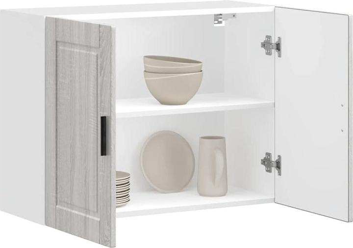 Image du produit VidaXL Armoire suspendue de cuisine Porto Gris Sonoma Matériau dérivé du bois Armoire murale de cuisine (80 x 31 x 60 cm)