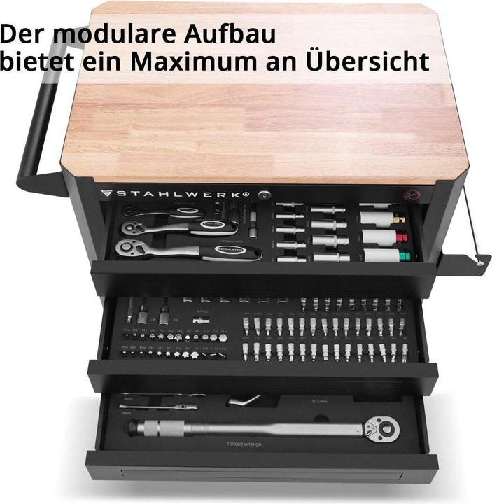 Actual product image Stahlwerk Workshop trolley CROW Tool trolley Assembly trolley 235 tools CrV (235 x)