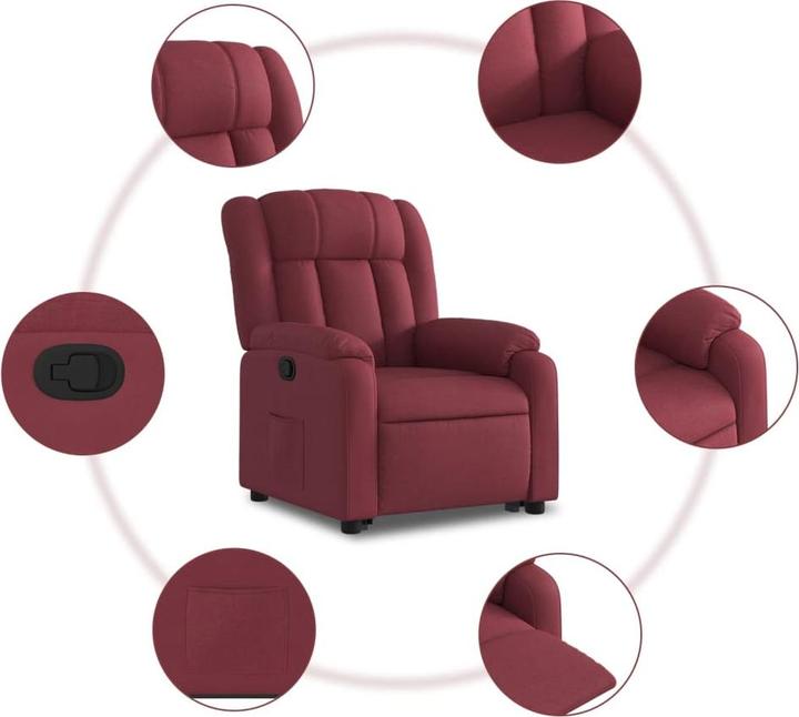 Produktbild VidaXL Relaxsessel Aufstehhilfe Sessel Fernsehsessel Liegesessel Weinrot Stoff