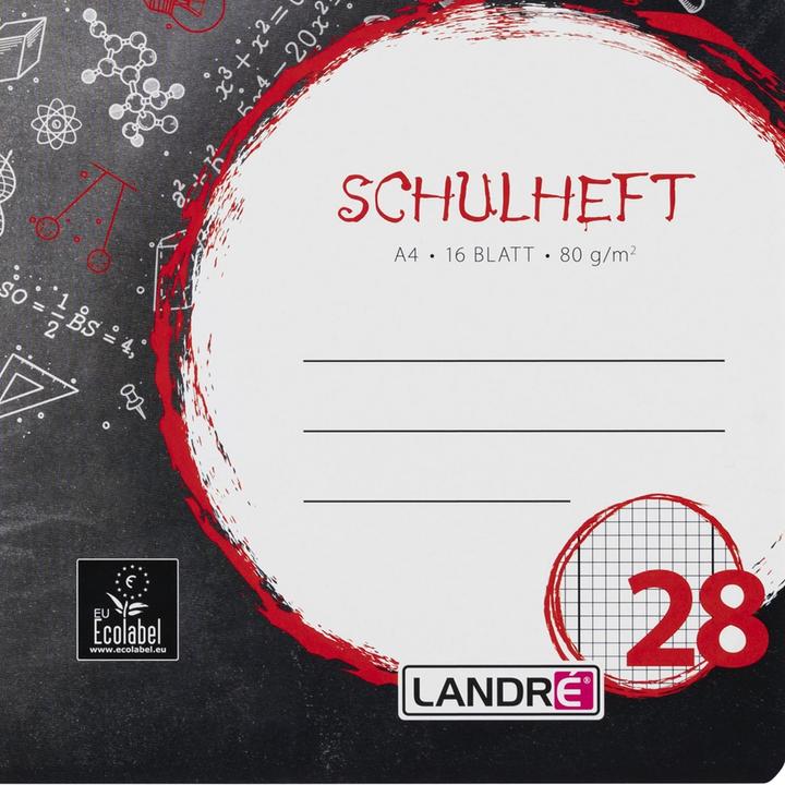 Image du produit Landré A4 cahier d'écolier cousu à cheval 2 fois (A4, Quadrillé, Couverture rigide)