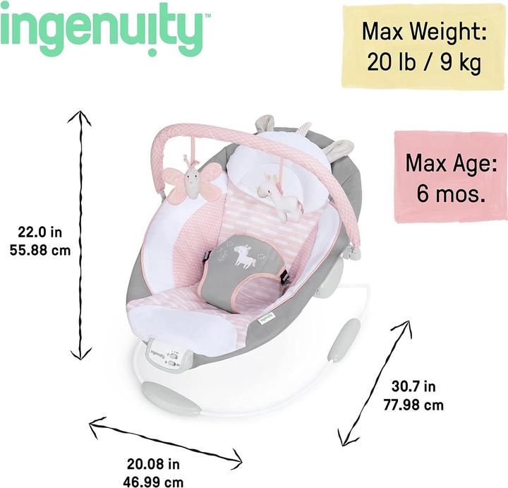 Actual product image Ingenuity Flora the Unicorn