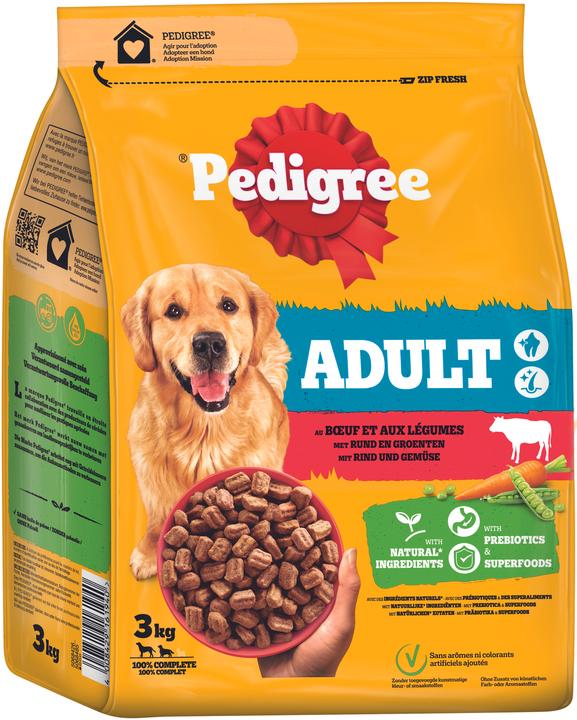 Produktbild Pedigree Adult Rind und Gemüse (Adult, 3 Stk., 3000 g)