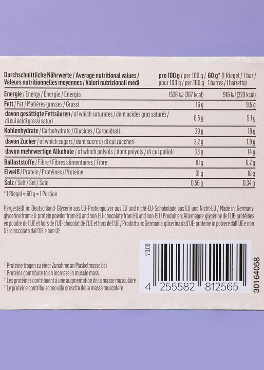 Valori nutrizionali e ingredienti KoRo Barretta proteica croccante (60 g, 12 pz.)