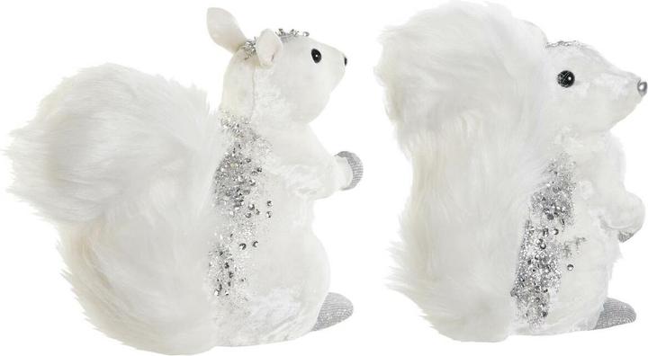 Produktbild DKD Home Decor Weihnachtsschmuck Weiss Eichhörnchen 22 x 11 x 22 cm (2 Stück) (2x)