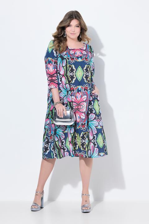 Produktbild Miamoda Midikleid, A-Linie, florales Muster, 3/4-Ärmel (56)