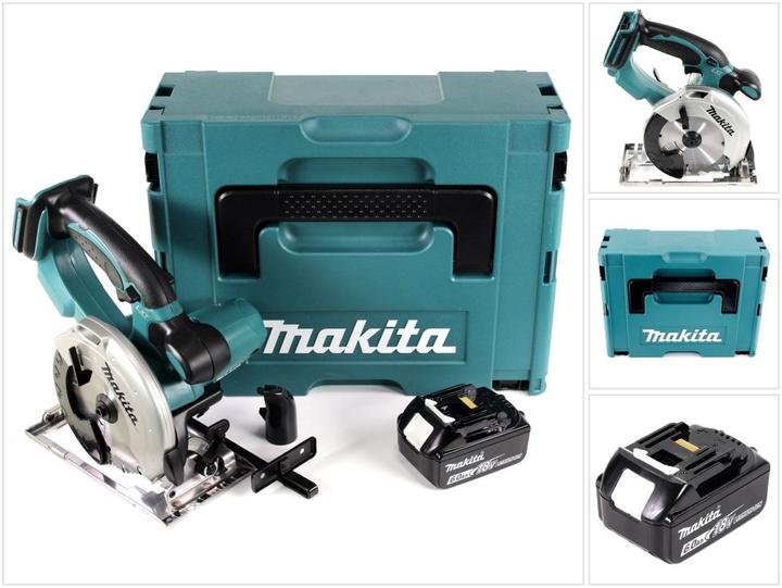 1x Makita DSS 501 18V Li-ion Akku Handkreissäge, 1x Makita BL 1860 6,0 Ah Akku, 1x Makpac 3 Systemkoffer, 1x passende Schaumstoffeinlage
