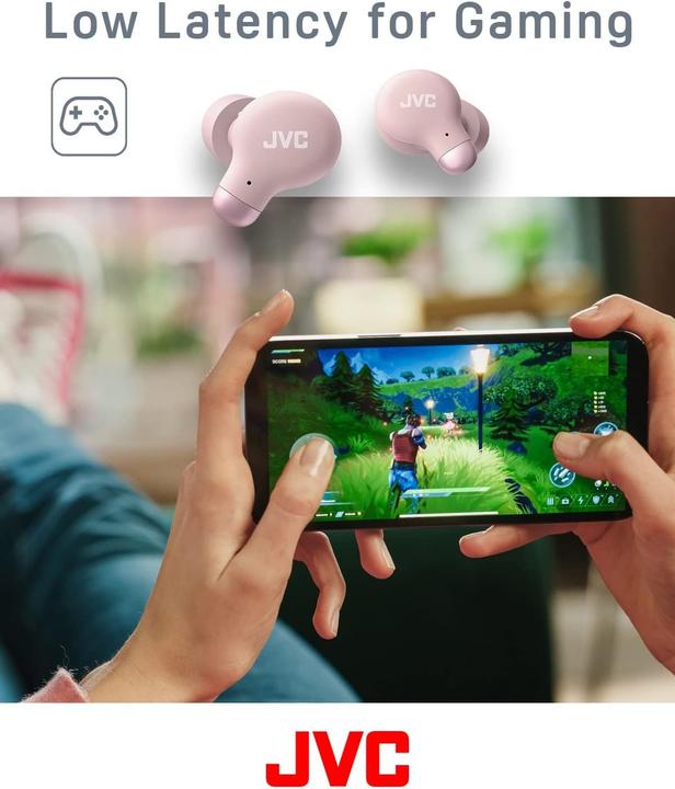 Actual product image JVC HAZ250T Noise Cancelling Bluetooth Wireless Memory Foam Earbuds Pink (Wireless)