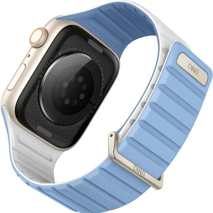 Produktbild Uniq pasek Revix Evo Apple Watch Series 1/2/3/4/5/6/7/8/9/SE/SE2 38/40/41mm Reversible Magnetic nieb (41 mm, 40 mm, 38 mm, Silikon, Edelstahl)