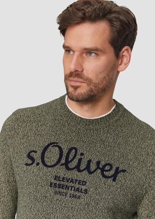 Produktbild S.Oliver Strickpullover Strickpullover mit Logo in Melange-Optik (M)