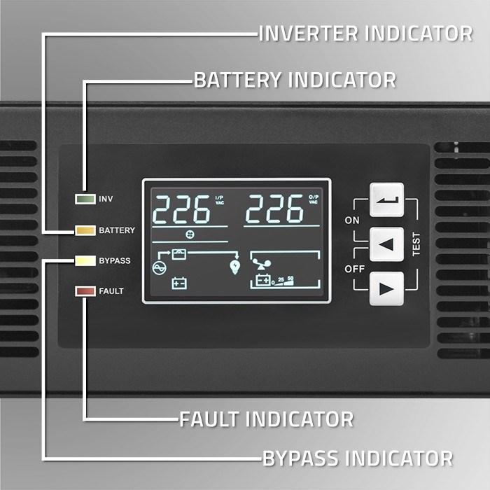 Produktbild Qoltec ZASILACZ AWARYJNY DO RACK 3KVA | 3000W | POWER FACTOR 1.0 | LCD | EPO | USB | ON-LINE (3 VA, 3000 W, Online-Doppelwandler USV)